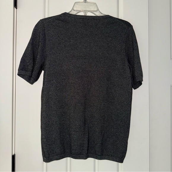 Ann Taylor Charcoal Short Sleeve Knit Top - NWT - Medium - Picture 3 of 4